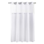 Luxe Waffle Shower Curtain, 100% Polyester, Hook-Free, Window, 72x74, White